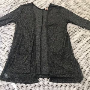 grey cardigan